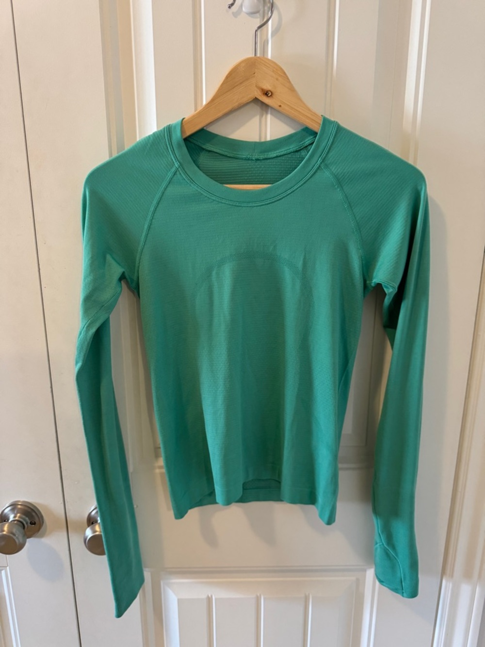 lululemon athletica Swiftly Tech Long Sleeve in Teal Green, waist length